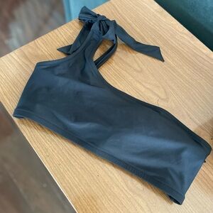 J. Crew Black Asymmetrical Bikini with Tie Detail
